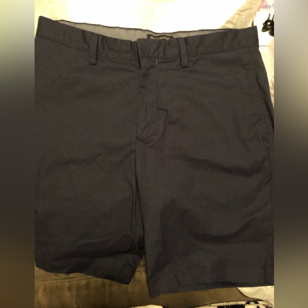 Banana Republic Navy Blue Pattern Shorts 33 Aiden Club Short 9 “ inseam